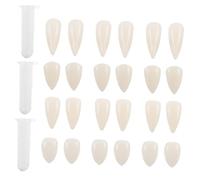 COLLBATH 12 Paia Denti da con Pellet Adesivo di Zanne Realistiche per Cosplay Halloween e Accessori Costume Zombie Dentiera Leggera e Riutilizzabile