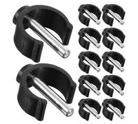 COLLBATH 12 Pezzi C-shape Crutch Pin Locks Set Heavy-duty Steel Walker Tube Clamps For Walking Canes Non-slip Connecting Buckles For Seniors And Disabled Fit