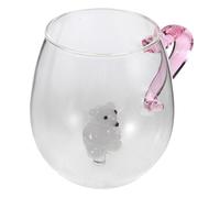 COLLBATH 14oz Tazza Di Vetro Con Orso Dentro Tazza Originale Tema Animale Per Feste e Compleanni Utilizzabile Per Caffè Tè e Bevande Calde