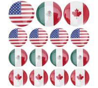 COLLBATH 15 spille rotonde smaltate con bandiera canadese, statunitense e messicana delle tre nazioni, da collezione, da usare come regalo diplomatico per eventi, feste e regali.