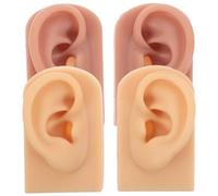 COLLBATH 2 Paia Orecchio Silicone Morbido Sinistro e per Pratica Piercing Display Gioielli e Studio Anatomia Realistico Flessibile e Portatile