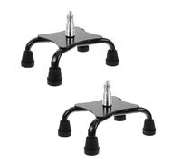 COLLBATH 2 Pezzi Anti-slip Walking Cane Tips Lightweight Heavy Duty Crutch Foot Quad Base Replacement For Elderly Disabled People Safe Stable Support