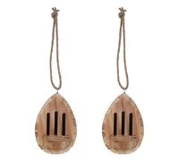 COLLBATH 2 Pezzi Casetta Sospesa per Farfalle in Legno Mangiatoia da | Giardino Habitat per Farfalle, Design a Parete Corda di Canapa, Finitura Naturale