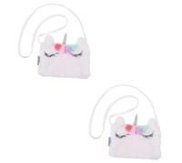 COLLBATH 2 Pezzi Di Borsa A Tracolla in Peluche Con Motivo Bianco E Borsa Per Ragazze Adorabile Borsetta Per Ragazze