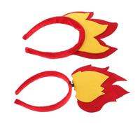 COLLBATH 2 Pezzi Felt Flame Headband Accessorio per Costumi Halloween e Cosplay Cerchietto Riutilizzabile per Versatile
