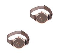 COLLBATH 2 Pezzi Orologio Da Polso Con Cinturino in Pelle Confortevole Con Stella A Cinque Punte Orologio Da Polso Alla Moda Per Moglie Fidanzata E Figlia