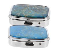 COLLBATH 2 Pezzi Portapillole Viaggio in Metallo Compatto Organizer con Scomparti Resistenti e Design Tascabile Custodia per Medicine per Uso Quotidiano e Spostamenti