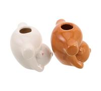 COLLBATH 2 Pezzi Portaspazzolini per Supporto Animali Cartone Animato Drenaggio Organizer Compatto Bagno per Spazzolini Dentifricio e Stuzzicadenti Decorazione Funzionale per Casa