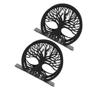 COLLBATH 2 Pezzi Portatovaglioli in Metallo Nero Albero della Vita Design Artistico Supporto Robusto per Tovaglioli Quadrati Decorazione Rustica da Tavolo per Cucina e Sala da Pranzo