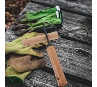 COLLBATH 2 Pezzi Strumento da Giardinaggio Manuale con Gancio Singolo in Acciaio e Manico in Legno Estrattore di Radici con Base Curvata per Rimozione Agevole di Erbacce Come