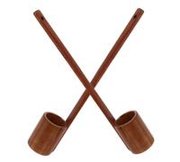 COLLBATH 2 Pezzi Wooden Wine Ladle With Flat Bottom Long Handle Beer Pouring Scoop For Measuring Oil Vinegar Soy Sauce Multipurpose Kitchen And Bar Tool
