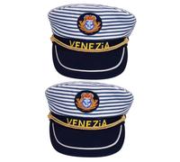 COLLBATH 2 Pz cappello costume da marinaio nave compagno cappelli barca conduttore capitani cappello da Marina berretto navy a righe