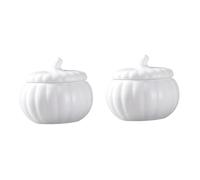 COLLBATH 2 Pz Coppa Zuppa Di Zucca Zuccheriera Contenitore Per La Pasta Contenitore Per Alimenti Piatto Di Caramelle Autunnali Ciotola Per Antipasti Ciotole Stufato Coperchi Ceramica Bianca