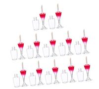 COLLBATH 24 pezzi Tubetti Vuoti Lucidalabbra Forma di Bicchiere da Vino Contenitori Ricaricabili per Colori Labiali Te Mini Bottiglie Trasparenti e Rosse per Viaggi e Uso Quotidiano