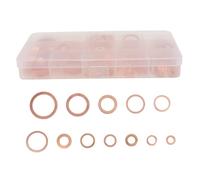 COLLBATH 280 pezzi Rondelle Piatte Rame per Guarnizioni Tappi Olio Guarnizione Tappo Assortimento con Scatola Trasparente Resistente e Stabile Alta Conducibilità Termica ed Elettrica per