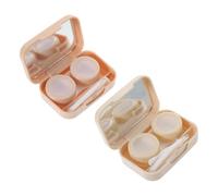 COLLBATH 2sets Porta Lenti Contatto Da Viaggio Scatola Per Lenti Cosmetiche Con Strumento Piccolo Contenitore Ermetico Contatto Per Viaggi e Uso Quotidiano