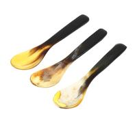 COLLBATH 3 pezzi Cucchiai in Corno di Bue Naturale per Dessert e Tè Piccoli per e Spezie Design Semplice e Pratico e Bar Colore Casuale Colore Casuale