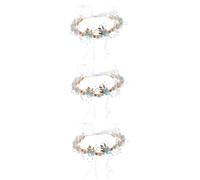 COLLBATH 3 Pezzi Diadema Bobby Corone Di Fiori Per Ragazze Accessori Per Da Damigella Fiore Diadema Per Da Sposa Tiara Fascia Di Fiori Diamante Blue