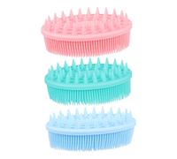 COLLBATH 3 Pezzi Spazzola Bagnetto Silicone per Spazzole Morbide e Delicate per Massaggio e Design Ergonomico e Antiscivolo per Sensibile Ragazzo Ragazza