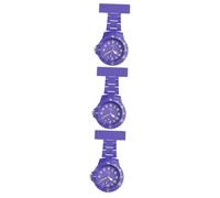 COLLBATH 3 Pz orologio a spillo ladies watch women watch guardare ciondolo per cuffie orologi per infermieri orologio da tasca del medico orologio da taschino con spilla Viola,porpora