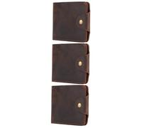 COLLBATH 3 Pz portafoglio portamonete broun wallet pulsanti gabs portafogli bottoni borsa da uomo portafogli sottili porta carte di credito da uomo custodia per denaro Pelle bovina Coffee