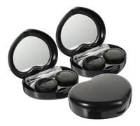 COLLBATH 3 set Custodie Porta Lenti Contatto Cuore con Specchio Organizer Compatto e Portatile per Viaggi e Uso Quotidiano per Donne Beauty Case Igienico per Lenti Contatto