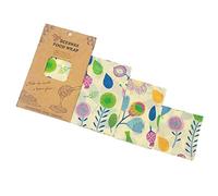 COLLBATH 3pezzi Panni Per Alimenti Con Cera d Api Cotone Organico Avvolgenti Riutilizzabili Per Conservazione Prolungata Di Frutta Formaggi e Pane Design Variegato Resistente