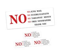 COLLBATH 4 Pezzi Adesivi per Cassetta Postale No Pubblicità Etichette Autoadesive Resistenti per Porta Segnaletica No Volantini Facile Applicazione senza Attrezzi