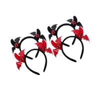 COLLBATH 4 Pezzi Cerchietto Halloween con Corna da Demone Fascia per Cosplay Accessorio Riutilizzabile per Feste Tema Oscuro e Costume Halloween