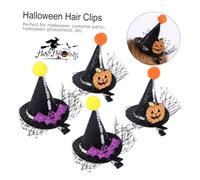 COLLBATH 4 Pezzi Fermagli Clip di Cappello Stregato Punta Halloween Accessori Moda per Ragazze e Donne Decorazione per Feste Tema