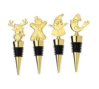COLLBATH 4 Pezzi neve vino natale tappi per bottiglie vino natale chiave decorazioni per bottiglie decorativo AbS D'oro