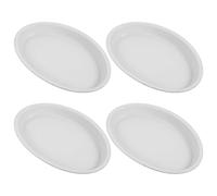 COLLBATH 4 Pezzi Sottovaso Ovali in Plastica PP da Vaschette Antigoccia Resistenti per Piante da Interno ed Esterno Protezione Pavimenti e Raccolta Acqua Dimensioni