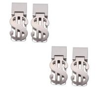 COLLBATH 4 Pz fermaglio da un clip per biglietti inossidabile fermaglio per contanti moneta borsello portabanconote clip per carte di credito clip di controllo in metallo Silver