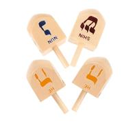 COLLBATH 4pezzi Dreidel in Legno Per Hanukkah Giochi Educativi Colorati Con Lettere Ebraiche Design Ergonomico Per Ragazzo Ragazza Decorazioni Tradizionali Per Festa e Collezione