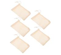 COLLBATH 5pezzi Sacco Esfoliante Per Sapone Con Cordoncino Sacchetto Per Sapone Da Doccia in Rete Sacchetto Per Scrub Viso Corpo in Sisal Naturale Prodotto Schiumogeno Risparmiatore Per Via