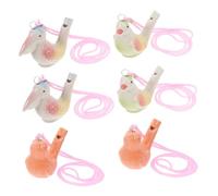 COLLBATH 6 Pezzi Fischietti Ad Acqua in Ceramica Fischietto Per Uccelli Con Corda Giocattoli Colorati Per Bambini Idee Compleanno Natale