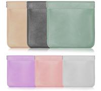 COLLBATH 6 pezzi Sacchetti Portagioielli e Custodie Auricolari in Pelle PU Borsette Piccole Riutilizzabili per Viaggio Organizzatore Cavi e Makeup Grande Piccolo