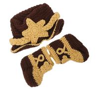 COLLBATH Accessori Per Servizi Fotografici Per Neonati 2 Pezzi Cuffietta in Maglia Di Lana Scarpette Per Neonati Set Di Per Foto Di