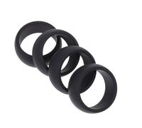 COLLBATH Anelli Nero Flessibili e Resistenti Design Semplice in Silicone Sportivi 4 Pezzi e Anniversari per Uomo per Sollevamento Pesi