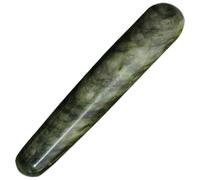 COLLBATH Bastoncino Massaggio Acupressione in Pietra Verde Ergonomico per Viso e Corpo Strumento Gua Sha Levigato per Rilassamento e Circolazione per Stimolare Punti Trigger e Sollievo