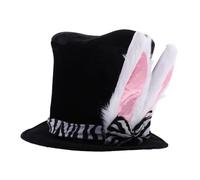 COLLBATH Cappello A Cilindro Per Uomo in Peluche Orecchie Da Coniglietto Pasquale Kit Per Festa Pasquale Decorazione Elegante Accessorio Per Adulto Alto E Mago