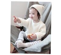 COLLBATH Cappello Da Babbo Natale Infantile Vacanza Falso Più Caldo Decorazione Cappello Da Sciatto Cappelli e Guanti Merino Bianco Fanny Intrecciata Lana Nord Bianca