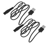 COLLBATH Cavo di Ricarica USB 2 Pezzi Nero per Tagliacapelli e Rasoio Elettrico Cavo in Gomma e Rame Connettore a Forma di 8