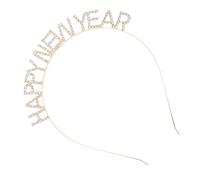 COLLBATH Cerchietto Capodanno con Lettere Cristallo Dorate Fascia Decorativa per di Capodanno e Carnevale Accessorio per Foto Divertenti e Ricordi