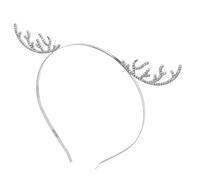 COLLBATH Cerchietto Natale Corna Di Renna E Fiocchi Di Neve in Strass Fascia Per Chioma Festiva Tiara Per Costumi Natalizi