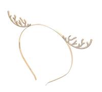 COLLBATH Cerchietto Natale Corna Di Renna in Strass Fascia Per Chioma Festiva Cristalli Accessorio Per Chioma Fiocchi Di Neve