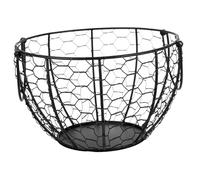 COLLBATH Cesto in Ferro Vintage Nero Grande Capacità per Frutta e Dessert, Organizer Multiuso Resistente alla Ruggine per Trasloco e Ristorante