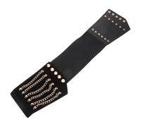 COLLBATH Cintura Vichinga Con Rivetti Traforati Cintura Punk Elastica Nera Elasticizzata Per Costumi Rinascimentali E Medievale