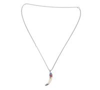 COLLBATH Collana Ciondolo A Forma Di Dente in Acciaio Al Titanio Catena Design Audace Simbolo Uomo E Donna Per Uso Quotidiano E Halloween