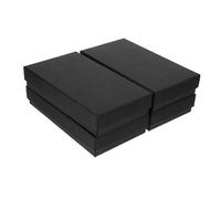 COLLBATH Confezione da 4 Scatole Regalo Nere in Carta con Coperchio, Design Compatto Portatile, per Gioielli e Piccoli Oggetti, Perfette per Proposte e Feste